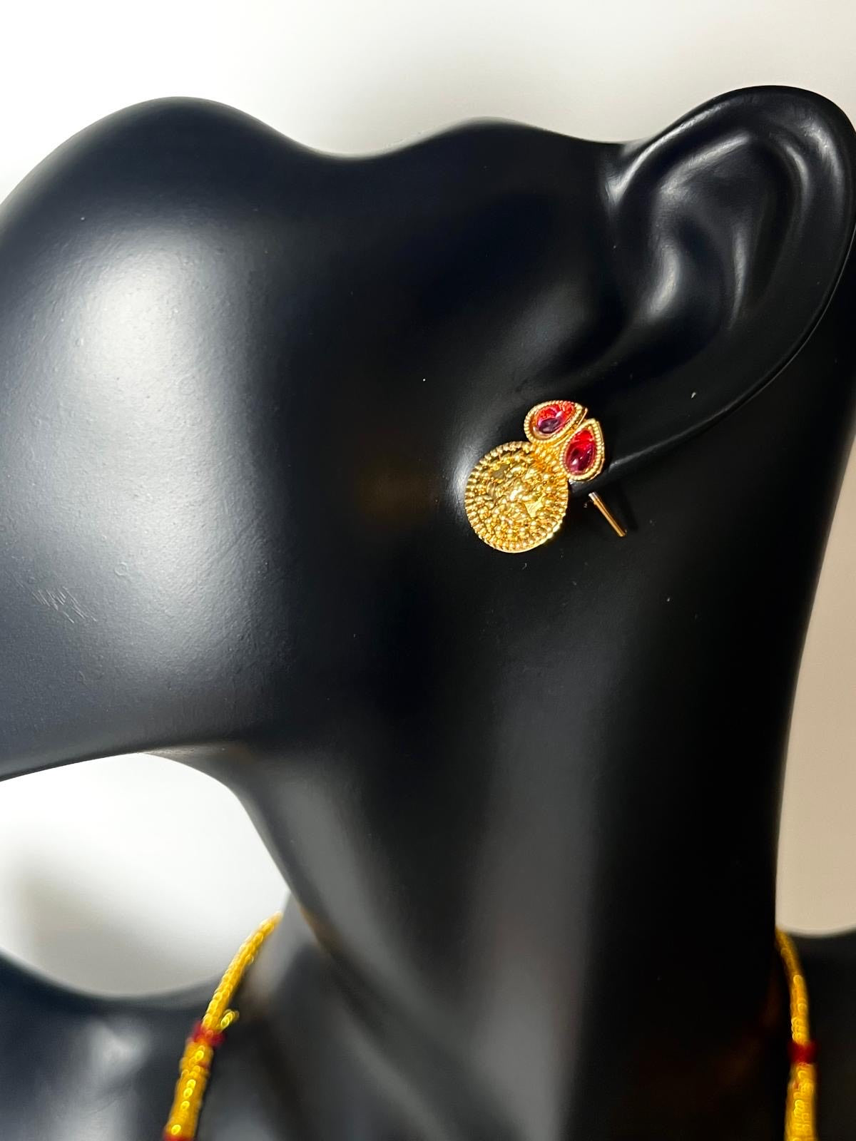 Elegant Golden Necklace and Earrings set