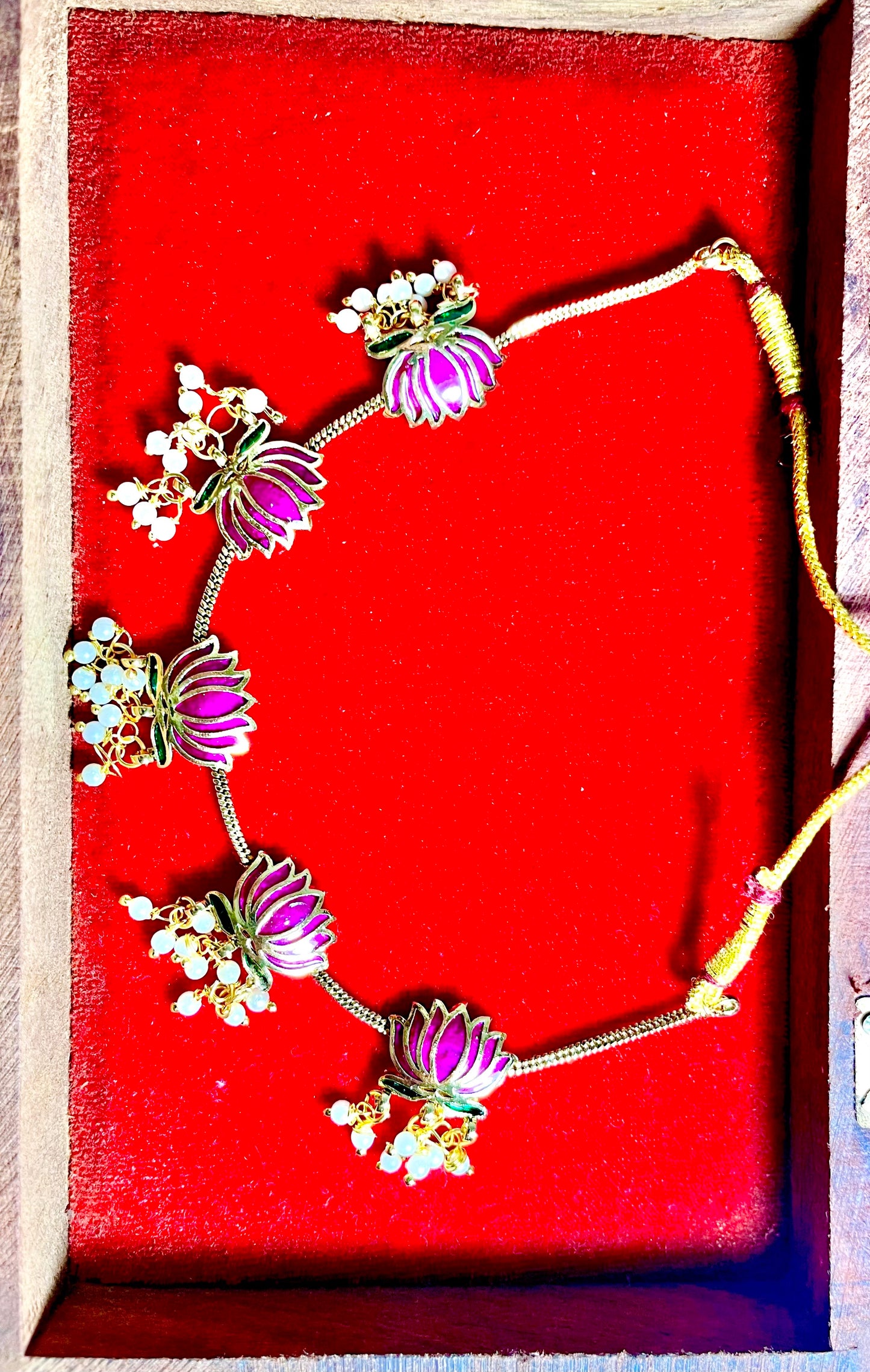 Lotus Pearl Necklace Set